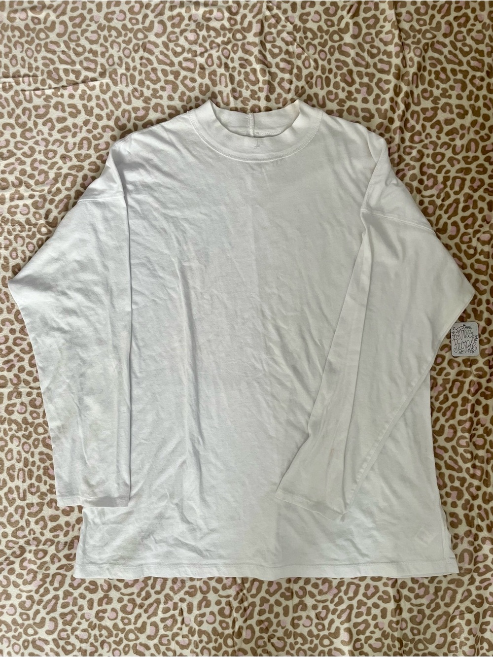 Free People Women's White Long Sleeve Crewneck Tee